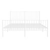vidaXL Cadre de lit métal sans matelas et pied de lit blanc 150x200 cm