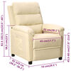 vidaXL Fauteuil inclinable Cr&egrave;me Tissu