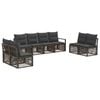 vidaXL Ensemble de canap&eacute; de jardin 8 pc Gris polyrotin