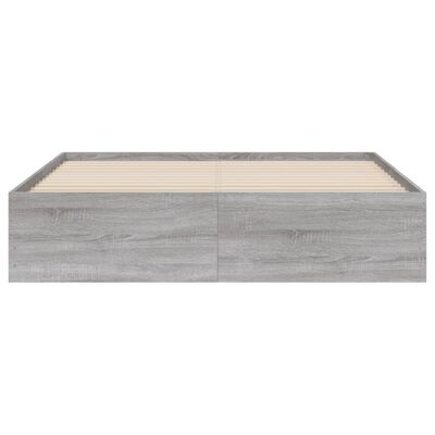 vidaXL Cadre de lit et tiroirs sonoma gris 140x190 cm bois ingénierie