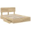 vidaXL Lit de Rangement Ch&ecirc;ne Sonoma 140 x 190 cm Bois d'ing&eacute;nierie