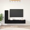 vidaXL Meuble TV mural 2 pcs Ch&ecirc;ne noir Bois d'ing&eacute;nierie