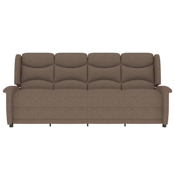 vidaXL Fauteuil de massage inclinable &agrave; 4 places taupe tissu