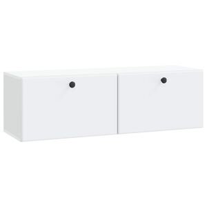 vidaXL Meuble TV mural 98 x 31 x 30 cm Blanc Bois d'ing&eacute;nierie