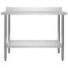 vidaXL Table de travail de cuisine avec &eacute;tag&egrave;re 120x60x120 cm Inox