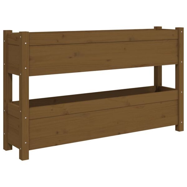 vidaXL Jardinière Marron miel 112x25x66 cm Bois massif de pin