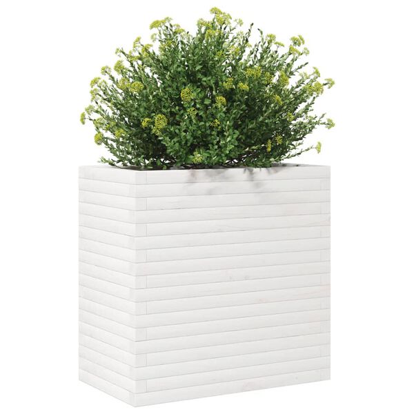 vidaXL Jardini&egrave;re blanc 70x40x68,5 cm bois de pin massif