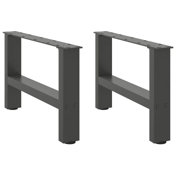 vidaXL Pieds de table basse Anthracite 2 pi&egrave;ces 50 x (30-31) cm Acier