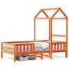 vidaXL Cadre de lit avec toit sans matelas cire marron 90x190 cm