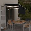 vidaXL Auvent automatique store capteur de vent et LED Anthracite