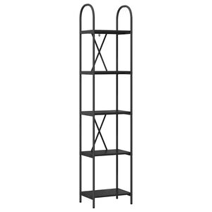 vidaXL &Eacute;tag&egrave;re 5 niveaux 40 x 30 x 183 cm Bois d'ing&eacute;nierie Ch&ecirc;ne noir