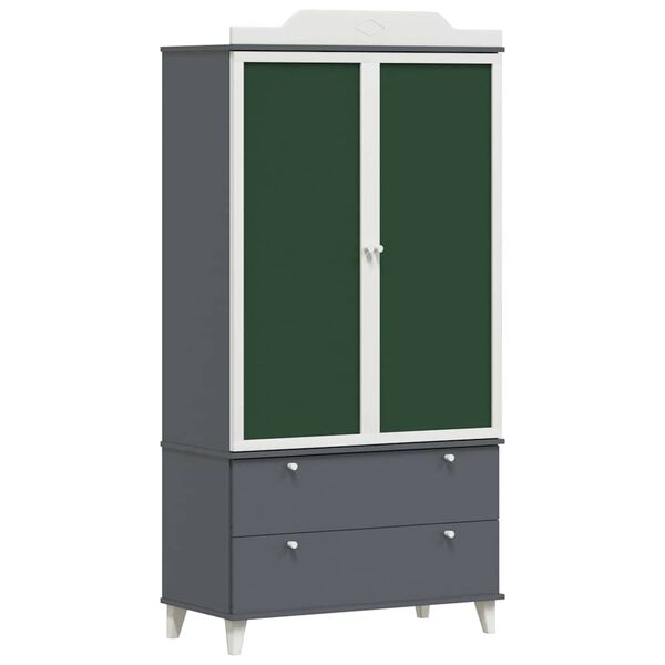 vidaXL Armoire avec Tableau Noir Gris et blanc 90 x 45 x 180 cm