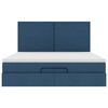 VidaXL Cadre de lit ottoman avec matelas bleu 180x200 cm tissu