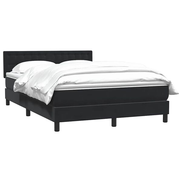 vidaXL Sommier &agrave; lattes de lit avec matelas noir 160x210 cm velours