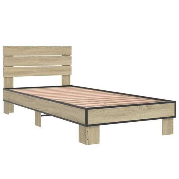 vidaXL Cadre de lit sans matelas ch&ecirc;ne sonoma 90x200 cm
