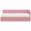 vidaXL Cadre de lit d'angle avec matelas Rose 80 x 200 cm Velours