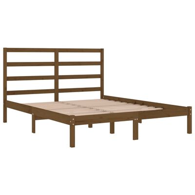 vidaXL Cadre de lit Marron miel Bois de pin massif 120x200 cm