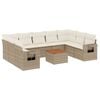 vidaXL Salon de jardin avec coussins 10 pcs beige r&eacute;sine tress&eacute;e