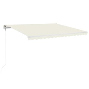 vidaXL Auvent automatique avec capteur de vent et LED 400x350 cm Cr&egrave;me