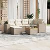 vidaXL Salon de jardin avec coussins 7 pcs beige r&eacute;sine tress&eacute;e