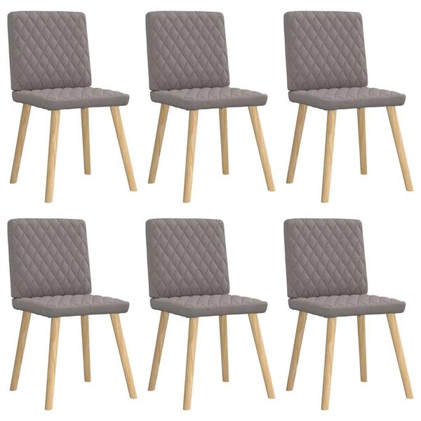 vidaXL Chaises &agrave; manger lot de 6 taupe tissu