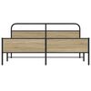 vidaXL Cadre de lit en métal sans matelas chêne fumé 183x213 cm
