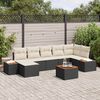 vidaXL Ensemble de canap&eacute; de jardin 8 pcs Noir et cr&egrave;me Poly Rattan