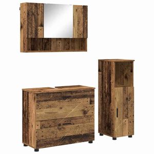 vidaXL Ensemble de mobilier de salle de bain 3 pi&egrave;ces Bois Ancien