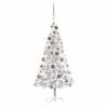 vidaXL Arbre de No&euml;l artificiel pr&eacute;-&eacute;clair&eacute;/boules argent&eacute; 120 cm PET