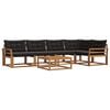 vidaXL Ensemble de canap&eacute;s d'ext&eacute;rieur 6 pc Naturel et Noir