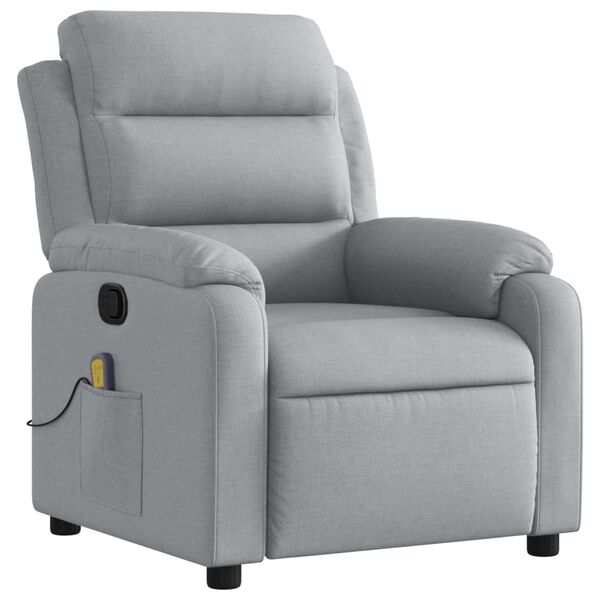 vidaXL Fauteuil de massage inclinable gris clair tissu