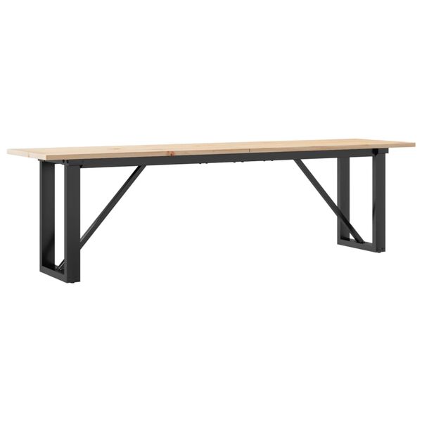 vidaXL Table basse cadre en O 160x40x45 cm bois de pin massif et acier