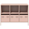 vidaXL Buffet rose 101,5x39x73,5 cm acier lamin&eacute; &agrave; froid