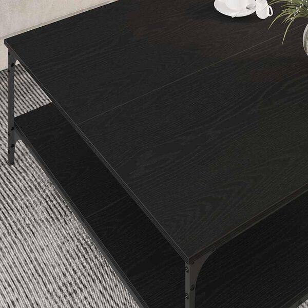 vidaXL Table basse Ch&ecirc;ne noir 100 x 100 x 40 cm Bois d'ing&eacute;nierie