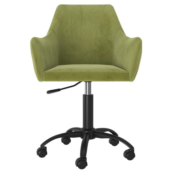 vidaXL Chaise pivotante de salle &agrave; manger Vert clair Velours