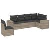 vidaXL Salon de jardin 6 pcs avec coussins gris clair r&eacute;sine tress&eacute;e