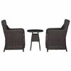 vidaXL Mobilier de bistro 3 pcs avec coussins R&eacute;sine tress&eacute;e Noir