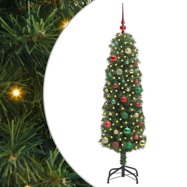 vidaXL Sapin de Noël artificiel Vert 150 cm PVC et acier et plastique