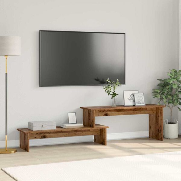 vidaXL Ensemble meuble TV Montage mural Bois Ancien 180 x 30 x 43 cm