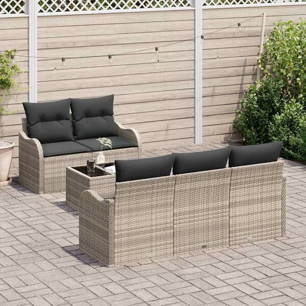 vidaXL Ensemble de canap&eacute; de jardin 6 pcs Gris clair et gris fonc&eacute;