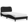 vidaXL Lit avec matelas Hvar noir 80x200 cm similicuir