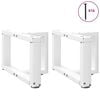 vidaXL Pieds de table basse en T, 2 pi&egrave;ces, blanc, 40 x 25 x (30-31) cm, acier