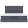 VidaXL Cadre de lit ottoman avec matelas gris foncé 160x200cm velours