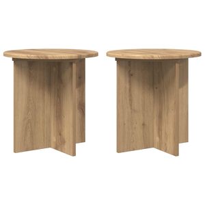 vidaXL Support de Plante 2 pcs Ch&ecirc;ne artisanal 40 x 40 x 40 cm