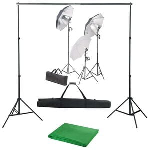 vidaXL Kit de studio photo avec ensemble d'&eacute;clairage et toile de fond