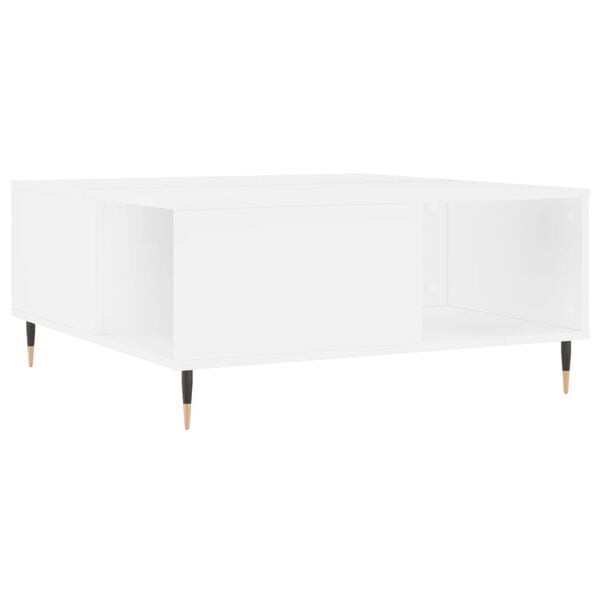vidaXL Table basse blanc 80x80x36,5 cm bois d'ingénierie