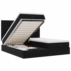 VidaXL Cadre de lit ottoman avec matelas noir 160x200 cm velours