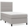 vidaXL Sommier &agrave; lattes de lit avec matelas Gris clair 80x200 cm Tissu