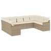 vidaXL Salon de jardin avec coussins 9 pcs beige r&eacute;sine tress&eacute;e