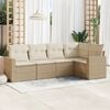 vidaXL Salon de jardin avec coussins 5 pcs beige r&eacute;sine tress&eacute;e